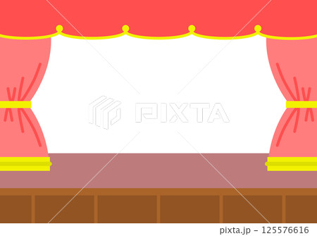 カーテンが開いた記念ステージのイラスト カーテンが開いた記念ステージのイラスト 125576616