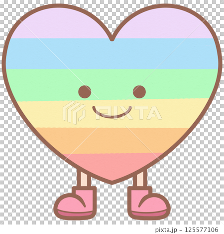 cute rainbow heart character pride month set 125577106
