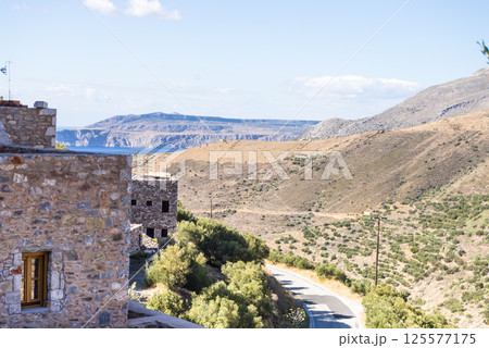 Tower houses in Vathia Greece Mani Peninsula Tower houses in Vathia Greece Mani Peninsula 125577175