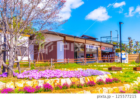 近鉄の飛鳥駅と花壇 125577215