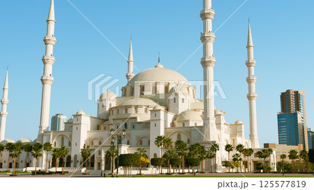 The new Sheikh Zayed Grand Mosque in Fujairah, United Arab Emirates 125577819