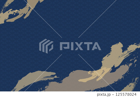 和風紺色×金色背景ベクターイラスト素材 和風紺色×金色背景ベクターイラスト素材 125578024