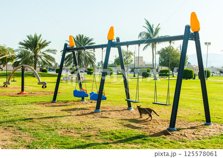 children Playground swings park children Playground swings park 125578061