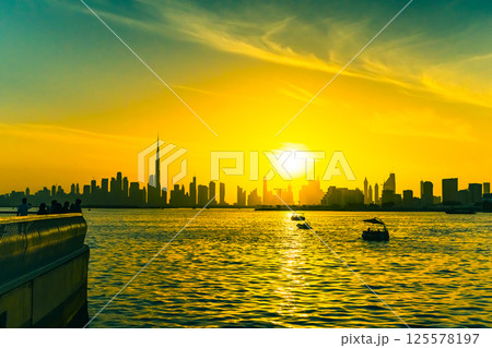 Dubai, UAE- 25.04.2025: Dubai city view during daytime, Creek Harbor city area Dubai, UAE- 25.04.2025: Dubai city view during daytime, Creek Harbor city area 125578197