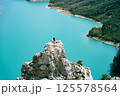 Panoramic view of Lake Bovilla near Tirana in Albania 125578564