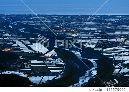 スカイ獅子吼から眺める水鏡の手取川扇状地 スカイ獅子吼から眺める水鏡の手取川扇状地 125579065