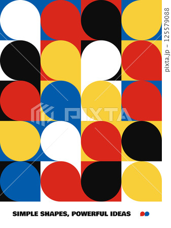 Poster dedicated to Bauhaus made in red, yellow and blue colors 125579088