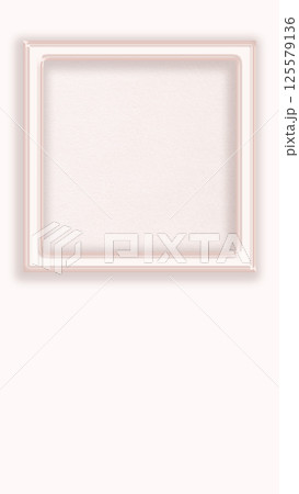 ピンクゴールド色フレーム額縁枠メッセージカード素材背景　イラストシンプルモダン 125579136