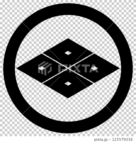 家紋です。丸に四つ目菱といいます。 125579338