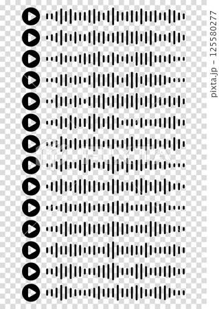 Audio wave icon sound song podcast set on a transparent background. Voice message. Vector illustration 125580277