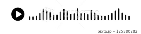 Black sound waves of the equalizer isolated on a isolated white background. Vector clipart Illustration 125580282
