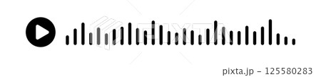 Black sound waves of the equalizer isolated on a isolated white background. Vector clipart Illustration 125580283