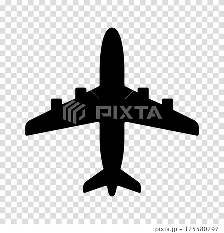Airplane sign icon on a transparent background 125580297