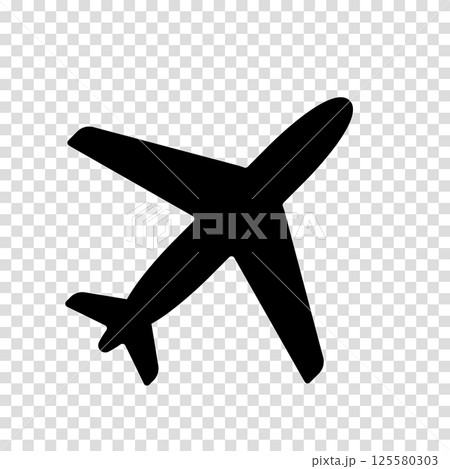 Airplane sign icon on a transparent background Airplane sign icon on a transparent background 125580303