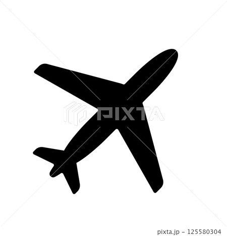 Airplane sign icon on a isolated white background 125580304