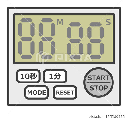 キッチンで調理時間を計測するキッチンタイマーのイラスト 125580453