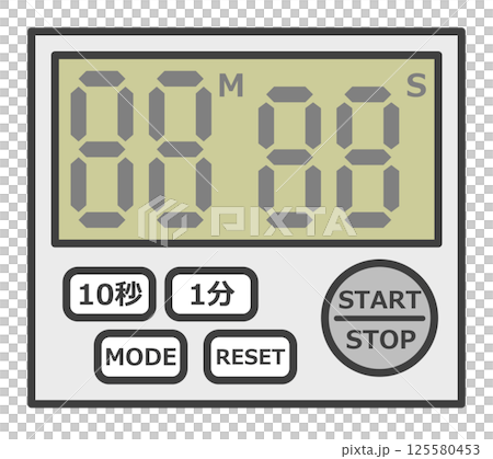 キッチンで調理時間を計測するキッチンタイマーのイラスト 125580453