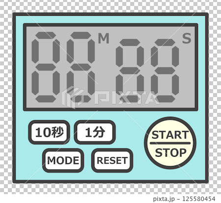 廚房計時器圖示，用於測量廚房烹調時間 125580454