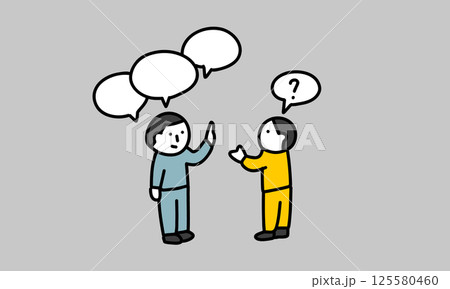 Q&A　質疑応答　質問に答える人物のイラスト 125580460
