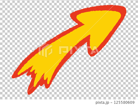 Hand drawn rising arrow Hand drawn rising arrow 125580609