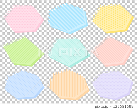 Pop colorful polygonal frame set 125581599