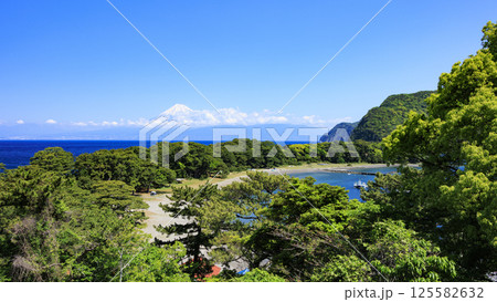 戸田漁港から望む駿河湾と富士山 125582632