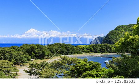 戸田漁港から望む駿河湾と富士山 戸田漁港から望む駿河湾と富士山 125582633