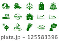 Icon collection with zero emissions esg symbol concept. greenhouse gas carbon credit design set. protect ecological green vector glyph. carbon net zero neutral natural. carbon footprint art pictogram 125583396