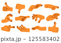 Collection of gesture signs from human hands. A set of fingers showing emotions and directions. gesture finger in flat design. communication expressions with hand sign in trendy style. vector icon 125583402