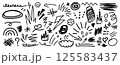 Collection of hand drawn doodles and squiggles for text highlighting sign. Set of design elements with texture of scribbles. Black line brush stroke. Simple cute vector swashes, strokes, note, diagram 125583437