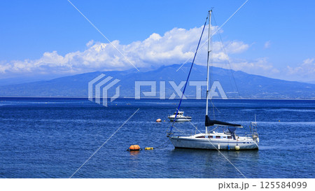 西伊豆から見た富士山とヨット 西伊豆から見た富士山とヨット 125584099
