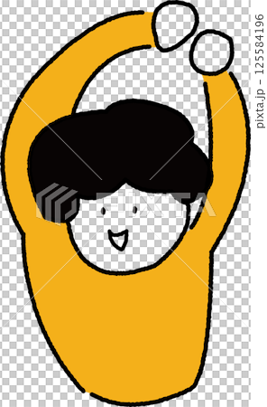 一個女孩擺出搞笑姿勢的插圖 125584196