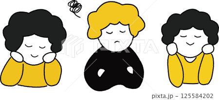 考えたり悩んだりしている人のイラストセット 考えたり悩んだりしている人のイラストセット 125584202