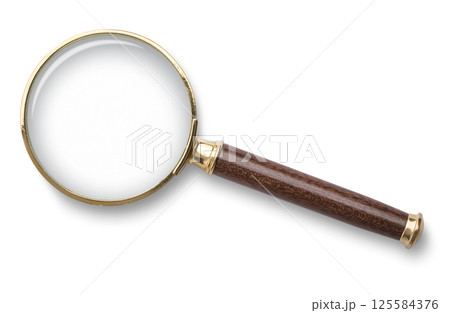 Magnifying glass on white 125584376