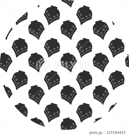 Cozy Poncho with Snowflakes ornament Minimalist Circular decorative Sticker Label Tag Backdrop idea 125584425