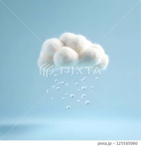 毛糸の雲と雨のしずく 125585060