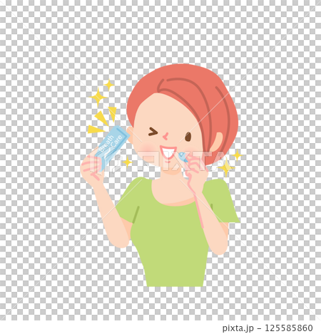 Women doing breath care Women doing breath care 125585860