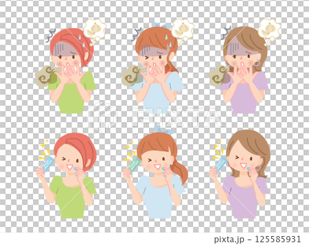 有口臭問題的女性,前後 有口臭問題的女性,前後 125585931