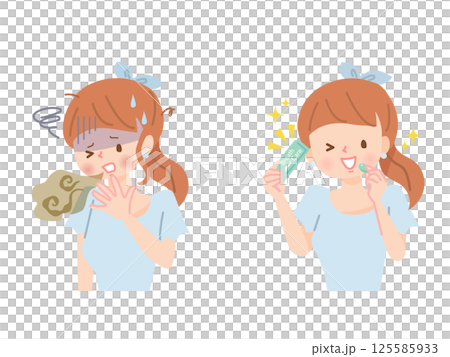 口臭の悩みビフォーアフターの女性 125585933