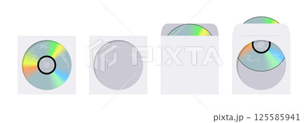 Compact discs and dvd with cases showing data storage 125585941