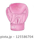boxing gloves pink with flowers, women's boxing, sports set, isolated illustrations in high quality on white background, perfect for poster design, for sporting goods design, backgrounds. 125586704