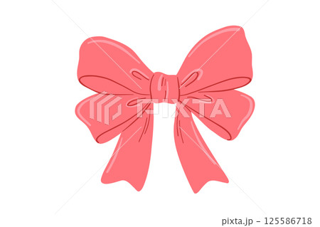 Coquette bow flat drawing isolated on white, vector illustration 125586718