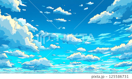 壮大な青空のイラスト 125586731