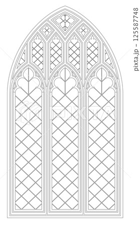 Gothic window outline template coloring Gothic window outline template coloring 125587748