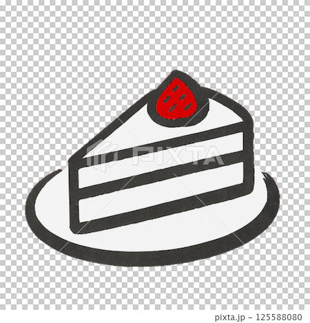 シンプルでかわいいイチゴのショートケーキのイラスト 125588080