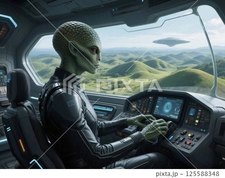 レプティリアンのUFOからの眺め、チョコレートヒルズ レプティリアンのUFOからの眺め、チョコレートヒルズ 125588348