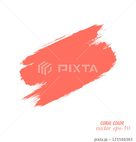 Coral strip paint .Roller brushes with colors paint for text . 	 125588363
