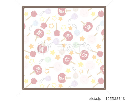 夏祭りの四角形のフレーム 夏祭りの四角形のフレーム 125588548