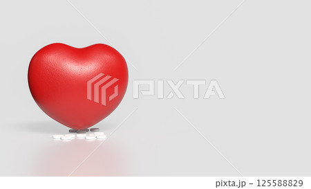 The Heart and drug for health or medical concept 3d Rendering. The Heart and drug for health or medical concept 3d Rendering. 125588829