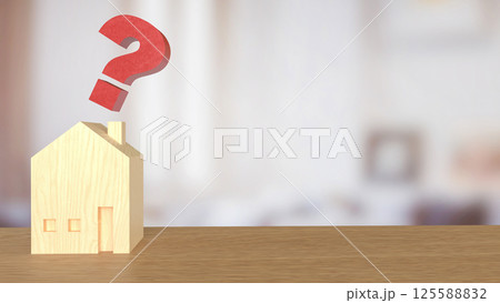 The House and question mark for real estate or property concept 3d rendering. 125588832